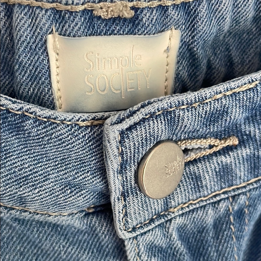Blue Wide Leg Cargo Flare Jeans - Picture 4 of 5